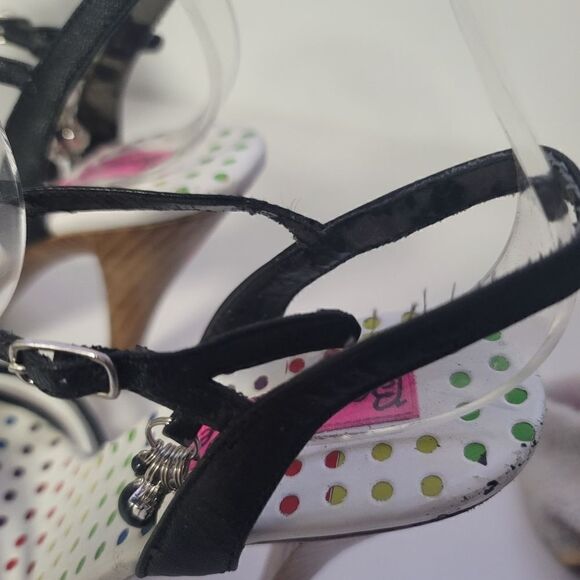 🖤 Betseyville by Betsey johnson strappy white and black heels - Picture 12 of 16